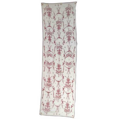 Cherub and urn design long silk chiffon scarf