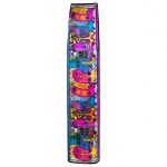 Long silk scarf with a vibrant design of cats' heads