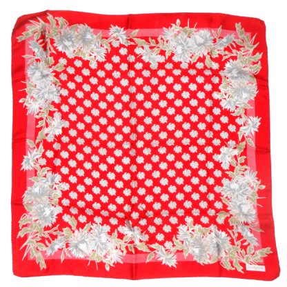 Jacqmar red floral design silk scarf