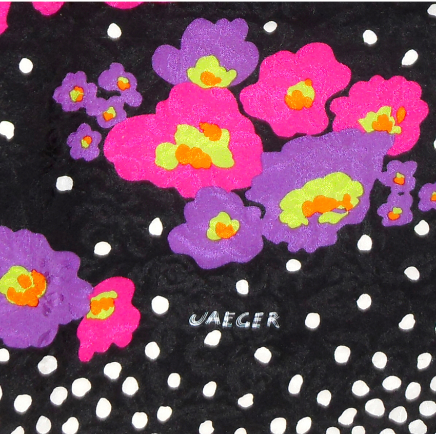 Jaeger textured silk scarf with a bright floral design