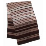 Lanvin Paris long silk scarf with brown stripe design