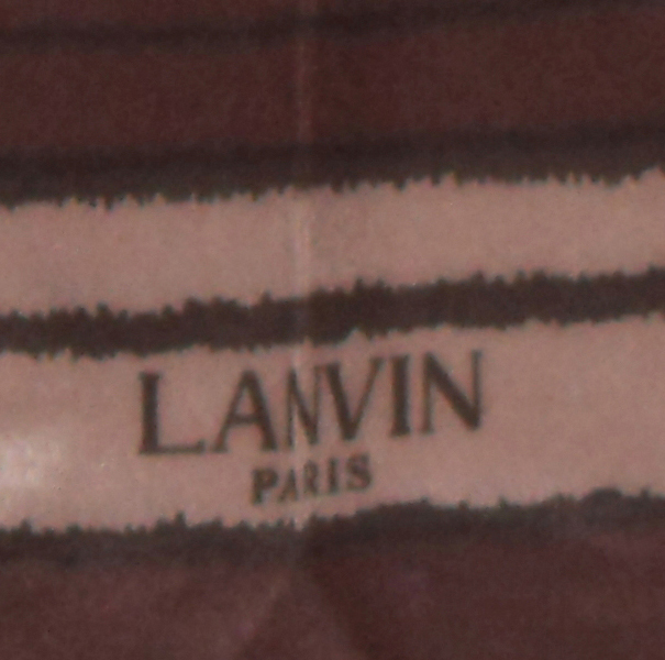 Lanvin Paris long silk scarf with brown stripe design