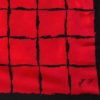 Red and black design silk scarf by Geraldine Paris