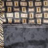 Long textured silk satin scarf in a brown and gold design