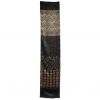 Long textured silk satin scarf in a brown and gold design