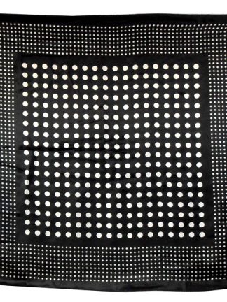 Black and white spot design silk scarf