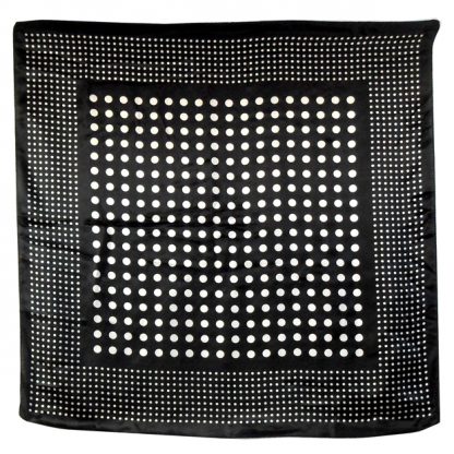 Black and white spot design silk scarf