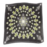 Otrera black green and white silk scarf