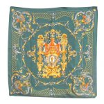 Talbots classic heraldry design silk scarf