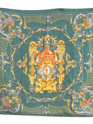Talbots classic heraldry design silk scarf