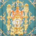 Talbots classic heraldry design silk scarf