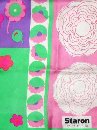 Brightly coloured floral silk scarf by Staron Paris