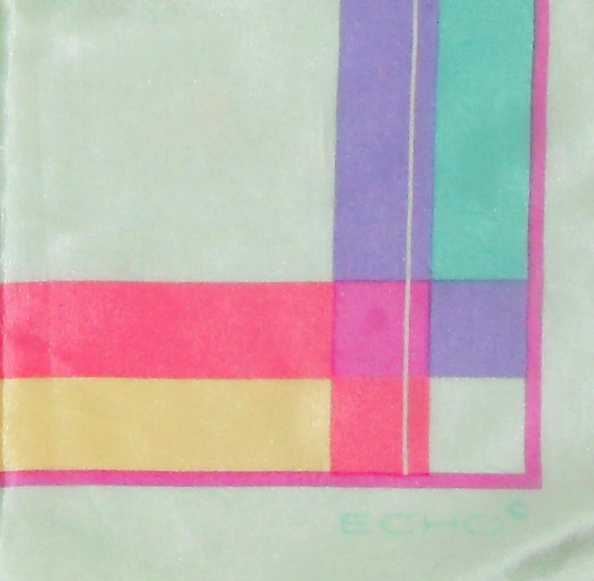 Echo silk scarf with a design of brightly coloured squares