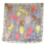 Colourful horses design silk scarf