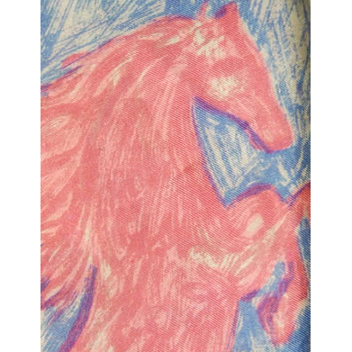 Colourful horses design silk scarf