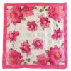 Oscar de la Renta pink floral design silk scarf