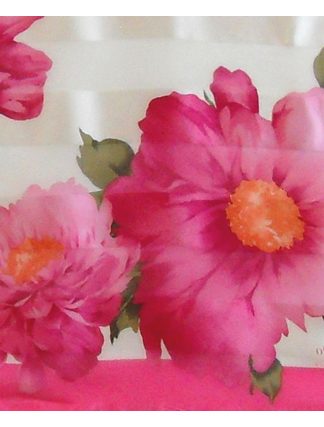 Oscar de la Renta pink floral design silk scarf