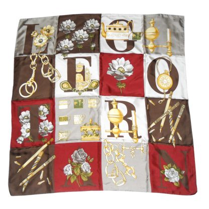 Pictorial silk scarf