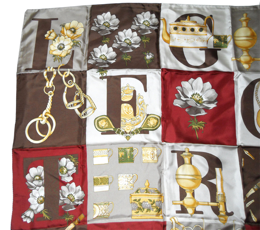 Pictorial silk scarf