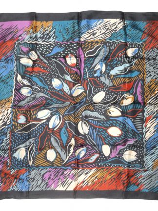 Liberty of London silk scarf with an abstract design of tulips