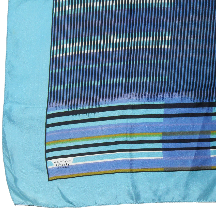 Vintage Liberty silk scarf with a striped design