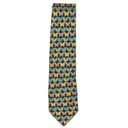 Nazareno Gabrielli Italy silk tie with a butterfly design