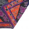 Lanvin silk scarf with a vibrant orange, purple, blue and black design