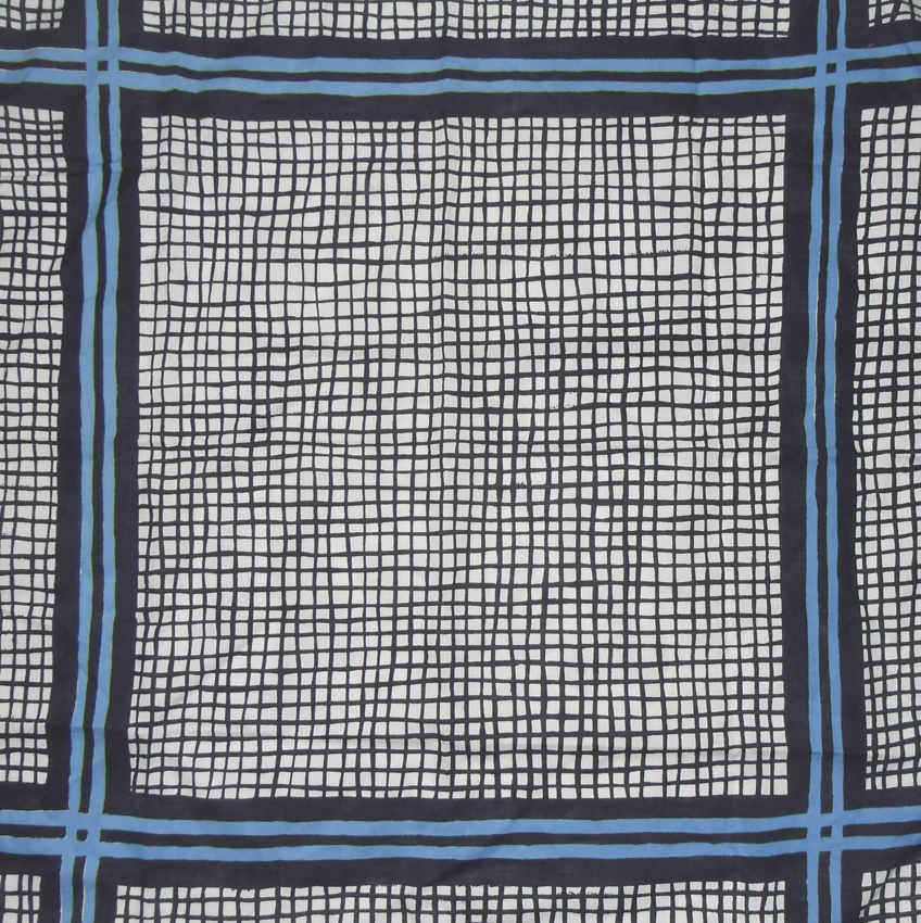 Ascher cotton square with a blue and white design