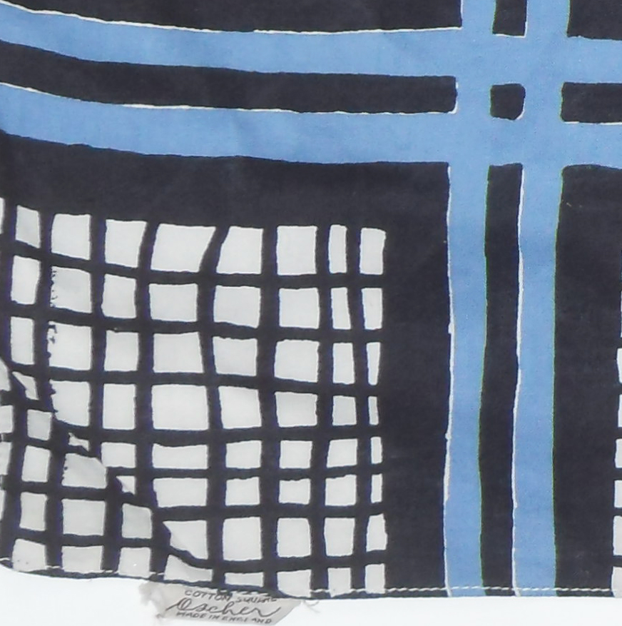 Ascher cotton square with a blue and white design