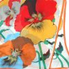 Large silk scarf with a vibrant floral design