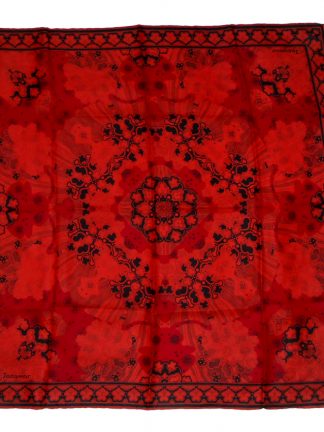 Jacqmar silk scarf with a design in shades of red and black