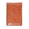 Morocco dark tan tooled leather bifold wallet