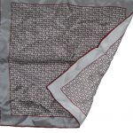 Ermenegildo Zegna silver grey and maroon silk pocket square