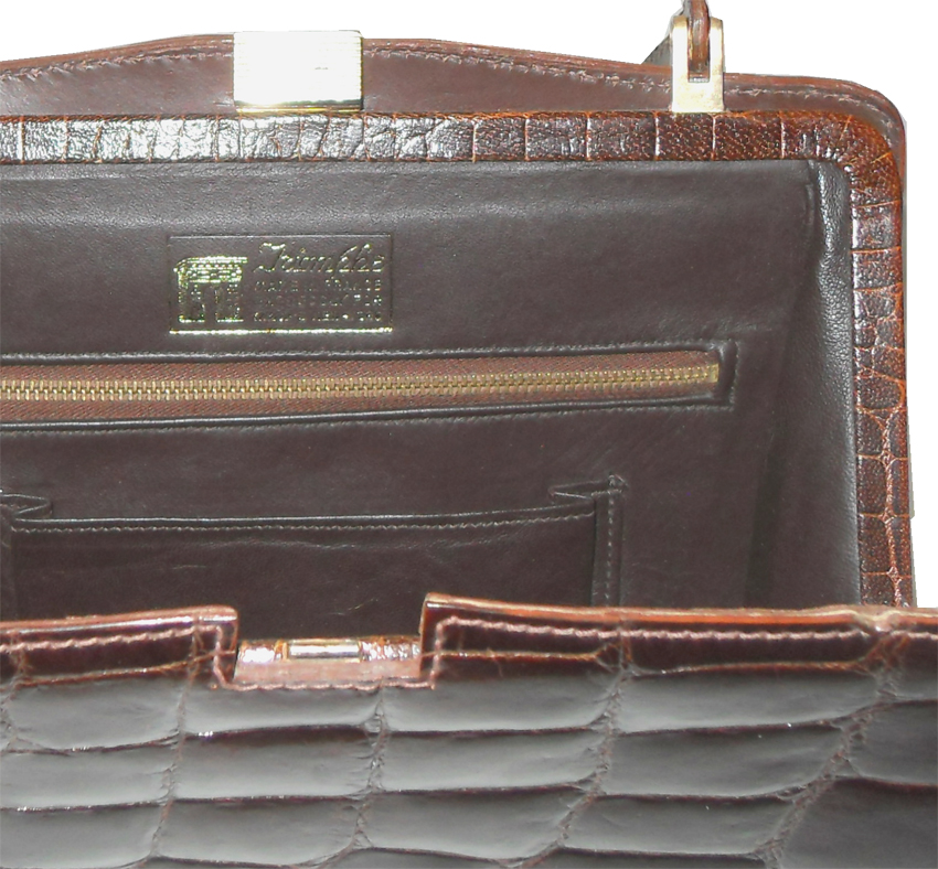 Triomphe for Macy's Crocodile Handbag Triomphe made in France for Macy's New York crocodile skin 1960s handbag