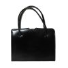 Middx black leather framed handbag