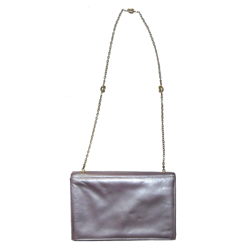 Allendé of Mayfair Mauve Handbag Allendé of Mayfair metallic mauve leather handbag
