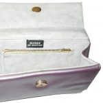 Allendé of Mayfair metallic mauve leather handbag