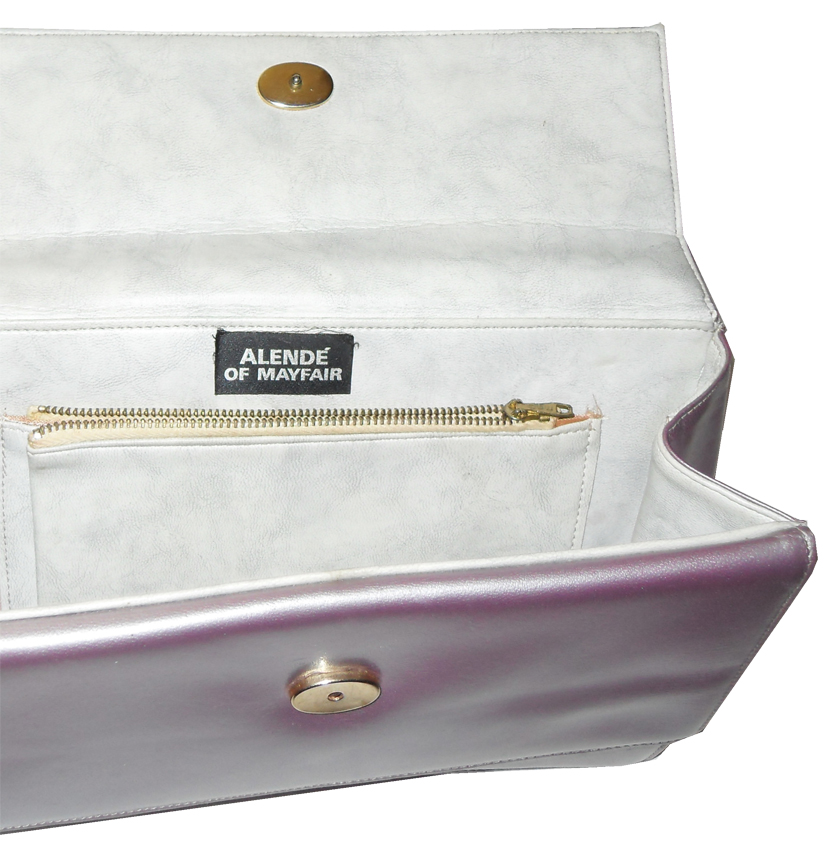 Allendé of Mayfair Mauve Handbag Allendé of Mayfair metallic mauve leather handbag