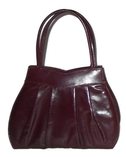 Small purple leather handbag made in Italy