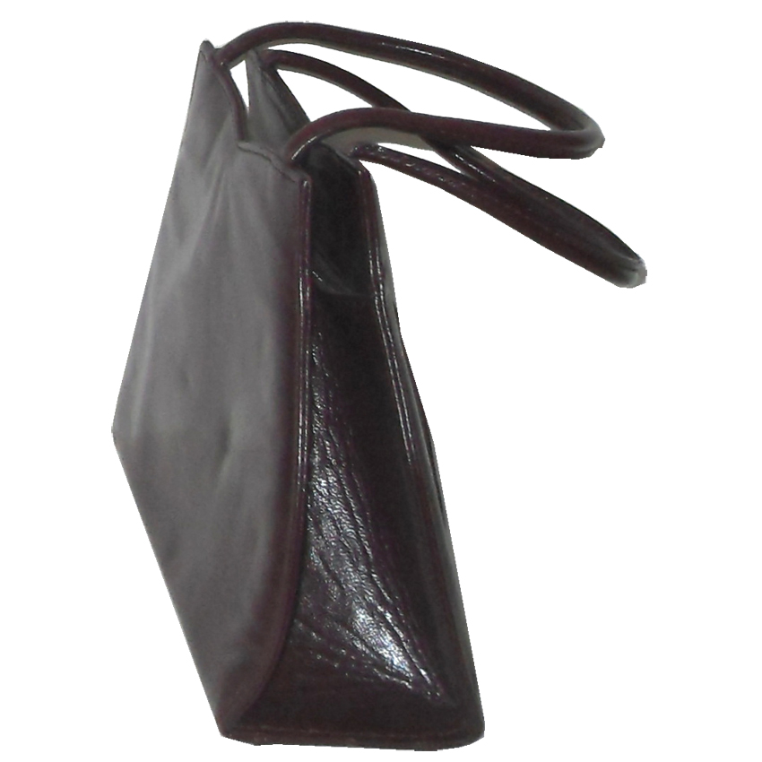 Small purple leather handbag made in Italy