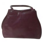 Small purple leather handbag made in Italy