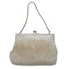 Vintage cream beaded evening purse hand made in Hong Kong