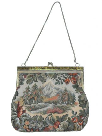 Vintage tapestry framed evening bag