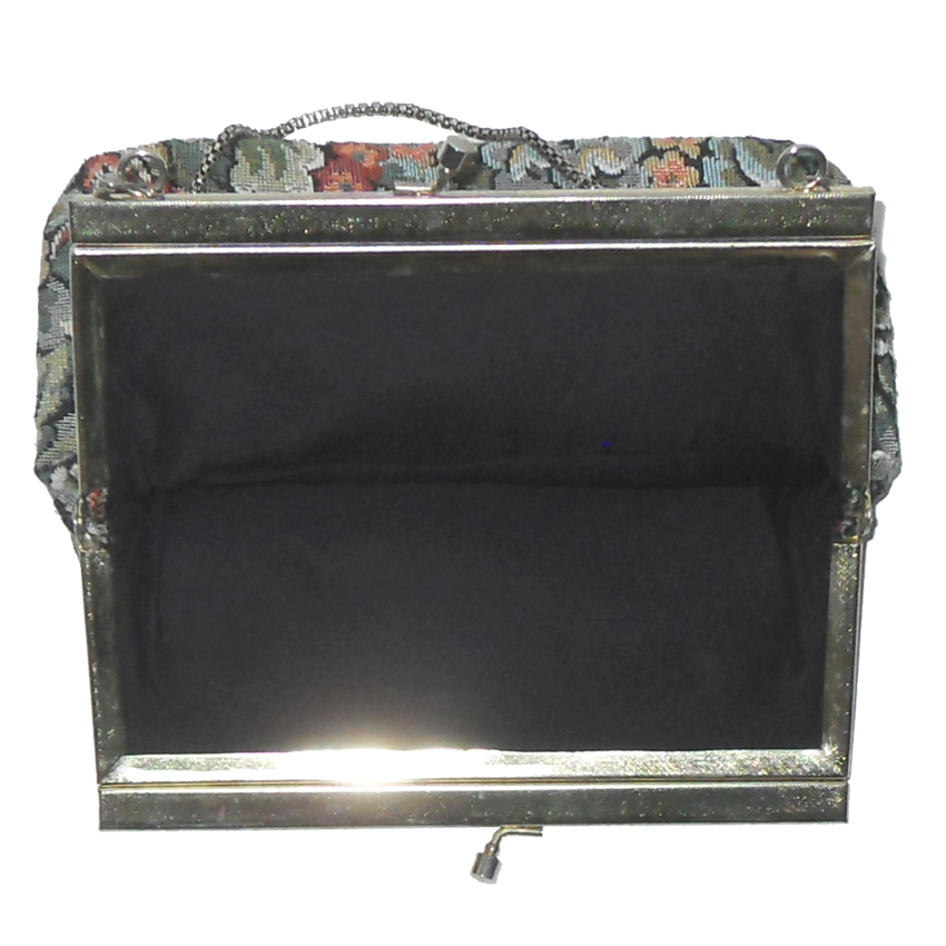 Vintage tapestry framed evening bag