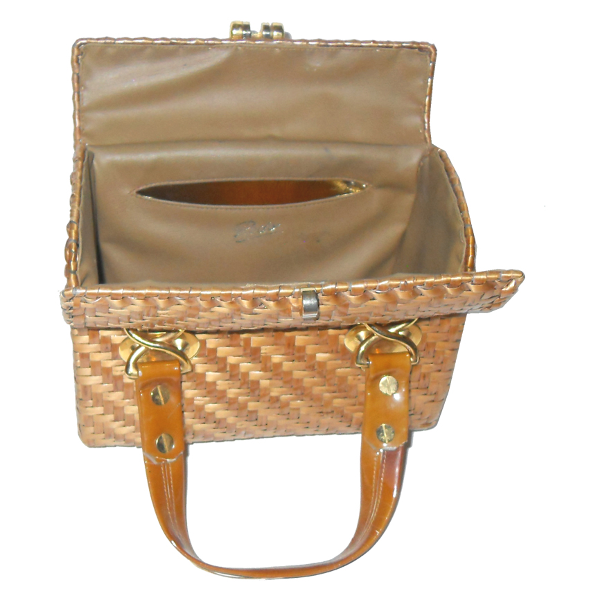 Vintage Rodo Italy wicker box handbag