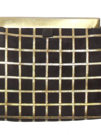 Lewis brown and gold evening clutch bag