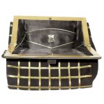 Lewis brown and gold evening clutch bag