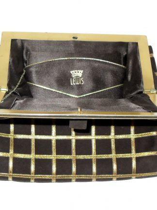 Lewis brown and gold evening clutch bag