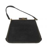 Small black grosgrain framed handbag