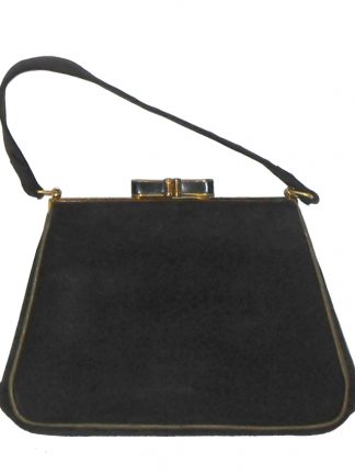 Small black grosgrain framed handbag